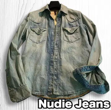 Nudie Jeans 데님 셔츠 긴팔 빈티지 가공 데님 자켓 인디고
