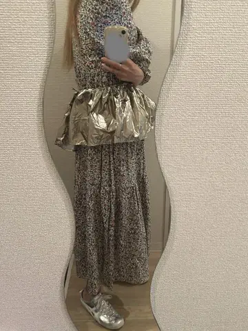 꽃무늬 원피스 퍼프 슬리브