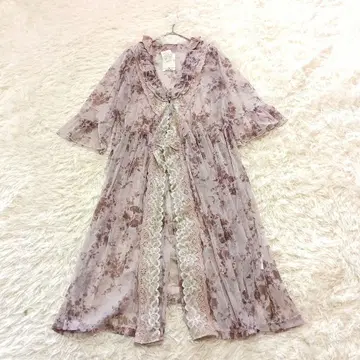 미사용 택 포함 axes femme 꽃무늬 튤 롱 가디건 M