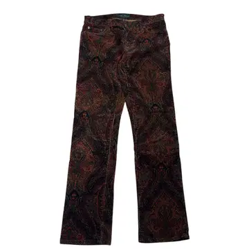 90s Ralph Lauren 희귀한 페이즐리 무늬 코듀로이 원단 팬츠