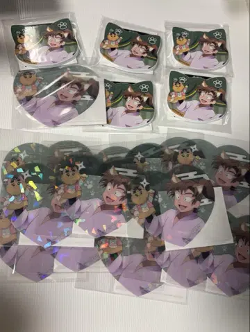닌타마 란타로 난자 스크래치 S상 젠포우지 이사쿠 고양이형 마그넷 배지