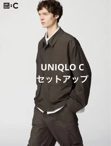 유니클로 c 코튼 숏 블루종 와이드 핏 카고 팬츠 셋업