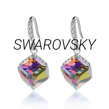 SWAROVSKI 원소 채용 예쁜 색상 가변 후크 귀걸이 (멀티 컬러)