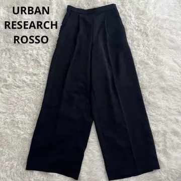 URBAN RESEARCH ROSSO 센터 프레스 와이드 팬츠 블랙