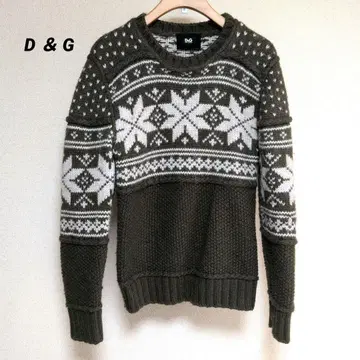 D&G 눈송이 패턴 크루넥 스웨터