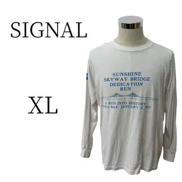 SIGNAL 시그널 화이트 긴팔 티셔츠 상의 XL(LL)