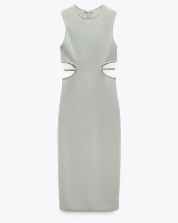 ZARA 컷 아웃 원피스 펄 그레이