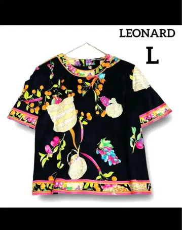 LEONARD 반팔 셔츠 L 후르츠 패턴