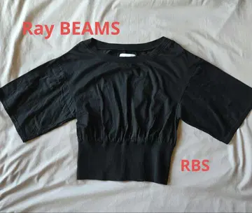 Ray BEAMS RBS 블랙 오분 소매 상의 백 개더