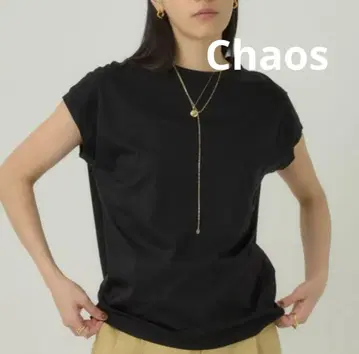 Chaos 카오스 암 레트 티셔츠 블랙 FREE
