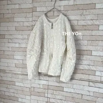 새상품급 THE YOn 자용 리플 자카드 턱 슬리브 탑