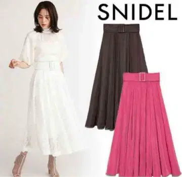 SNIDEL 플레어 스커트 브라운