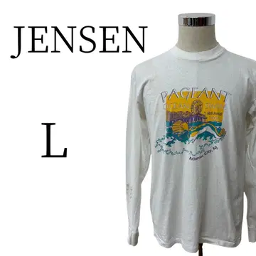 JENSEN 얀센 화이트 긴팔 T셔츠 상의 L