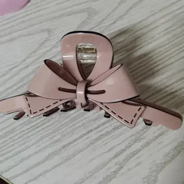 리본 포함 핑크 헤어 클립