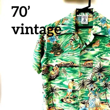 70'Skennington 하와이안 프린트 올 패턴 반팔 셔츠 M 사이즈
