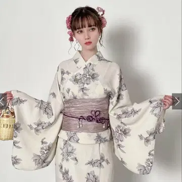 그루일 꽃무늬 세퍼레이트 유카타 2부식