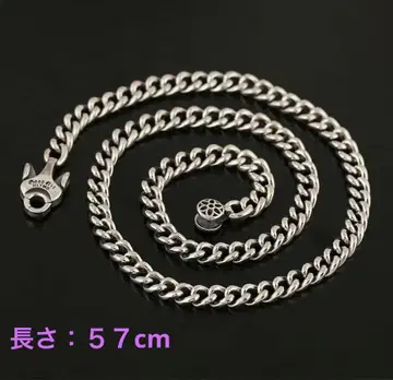 스테인리스 소재 체인 목걸이, 길이 57cm