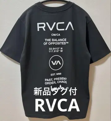 택 포함 새상품 RVCA 루카 양면 브랜드 로고 헤비 웨이트 티셔츠