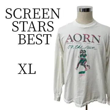 SCREEN STARS BEST 화이트 긴팔 티셔츠 상의 XL(LL)