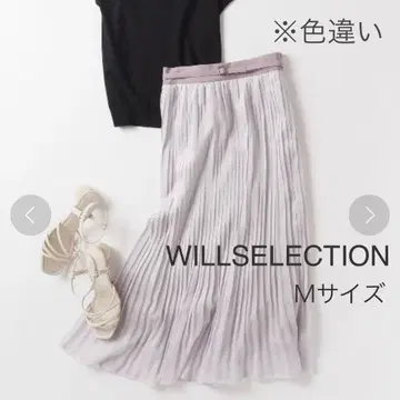 WILLSELECTION 크리스탈 양류 플리츠 스커트