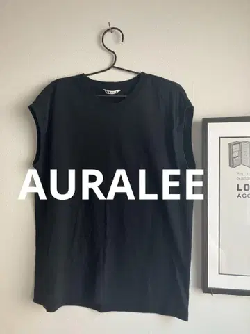 AURALEE/블랙 슬리브리스/면 100