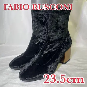 컨디션 최상 FABIO RUSCONI 부츠 숏 기장 벨로아 청키힐