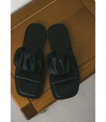 스타일 믹서기 새틴 개더 샌들 블랙 L