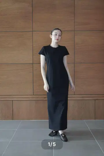 TWILL 트윌 CAP SLEEVE I LINE DRESS 36