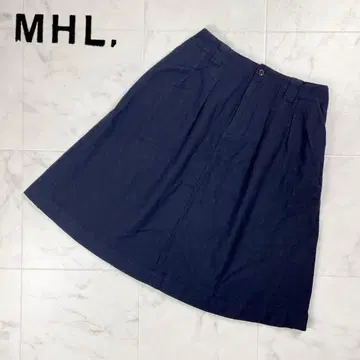 MHL. 울 100% 턱 플레어 스커트 블랙 사이즈 2*CD1352