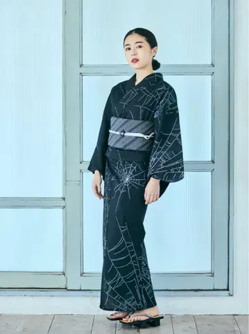 거미줄 블랙/박(코다야 겐베) 유카타