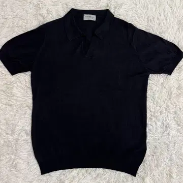 JOHN SMEDLEY 반팔 니트 하이 게이지 30G S 사이즈 블랙