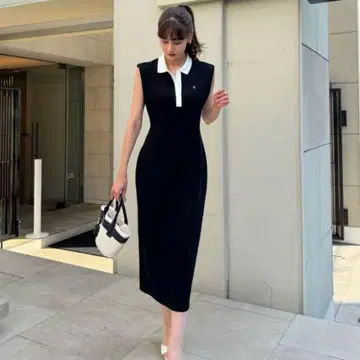 Herlipto French Sleeve Polo Long Dress S