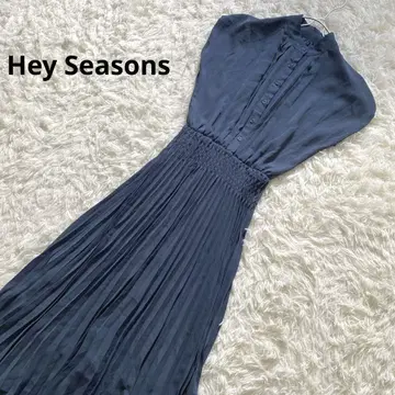 a110 Hey-Seasons 플리츠 롱 원피스 블루 그레이 M