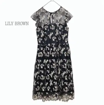 릴리 브라운 LILY BROWN 플라워 자수 튤 원피스 블랙 S