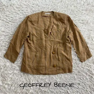 GEOFFREY BEENE 린넨 100% 체크 자켓 구제 의류 아우터