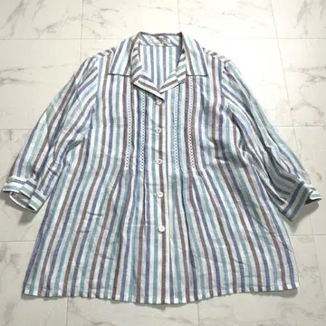 레리안 린넨 100% 린넨 셔츠 멀티 스트라이프 13호 XL