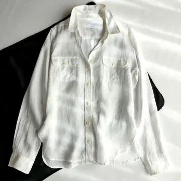 린넨 100% 언타이틀 Safilin 긴팔 스키퍼 셔츠 화이트