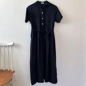 fog linen work 린넨 원피스 고토 유키코 콜라보 네이비