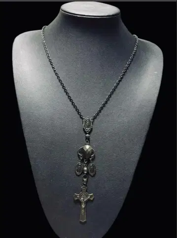 1점 한정 장 폴 고티에 앤티크 카르마 로자리오 크로스 목걸이