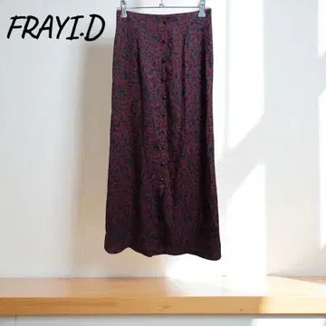 FRAYI.D 와인 빨간색 꽃무늬 롱 스커트