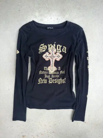 SPIGA 헤이세이 갸루 레오파드 무늬 롱 T