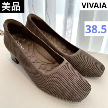 VIVAIA 스퀘어토 청키힐 펌프스 브라운 24.5cm