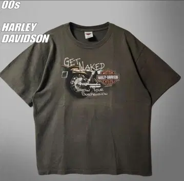 00년대 HARLEY DAVIDSON 티셔츠 브라운 USA제 반팔 XL