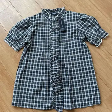 미사용 새상품 랄프 로렌 타탄 체크 블라우스 160 S M 그린