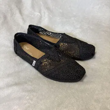 새상품급 TOMS 슈즈 Morocco 크로셰 여성용 슬립온 블랙