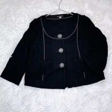 Cynthia Rowley [2] 노카라 자켓 블랙 버튼 자수