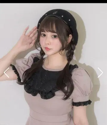 pium 로고 비쥬 스터드 베레모 블랙