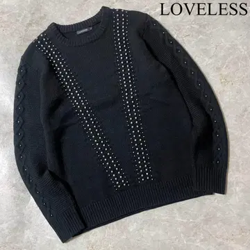 LOVELESS 울 혼방 비즈 디자인 크루넥 긴팔 니트 스웨터