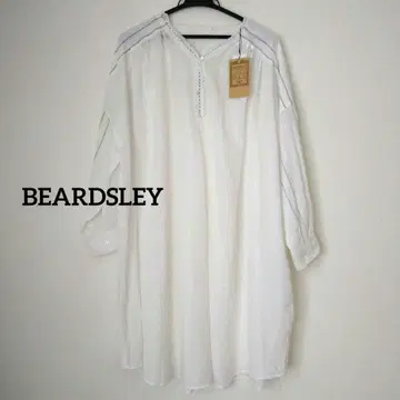 BEARDSLEY 사다리 스티치 카디 셔츠 튜닉 롱 오버 사이즈
