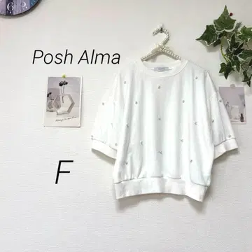 8686-1 포쉬 아로마 Posh Alma 모조 진주 반팔 티셔츠